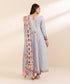 Women's Unstitched Printed Light Blue Khaddar Three Piece Suit